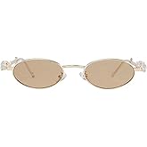 mincl Womens Oval Rhinestone Sunglasses Metal frame Trendy Shades Retro Fashion Diamond Punk Sunglasses UV400 Protection