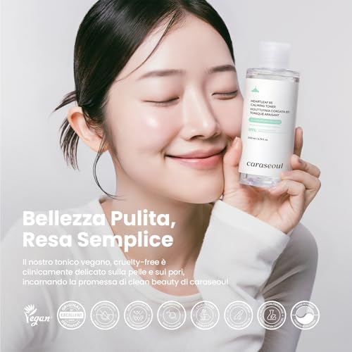 caraseoul Heartleaf 85 Face Toner - Soothing and Moisturizing, 85% Houttuynia Cordata from Jeju, Centella Asiatica, pH Balanced, Sensitive and Impure Skin, Watery Texture, Korean Skincare, Vegan, 200