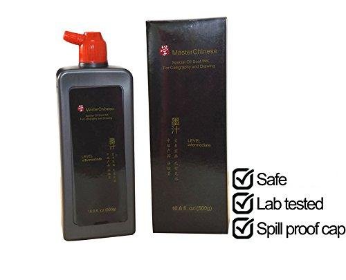 MasterChinese - Yi De Ge Chinese Calligraphy Sumi Drawing Black Liquid Ink - 16.9 fl oz (500g)