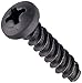 Steel Thread Rolling Screw for Plastic, Black Oxide Finish, Pan Head, Phillips Drive, #4-20 Thread Size, 1/2