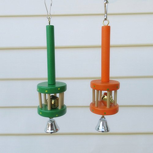 Ladaidra Parrot Toys,Hanging Natural Wood Ring Bell Sound Decorative Cage Birds Parakeet - Thumbnail 7