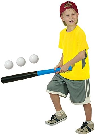 Kidwerkz Plastic Baseball Bat with 3 Plastic Baseballs and Mesh Bag