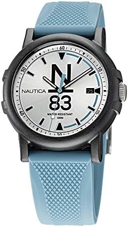 Nautica Men's NAPP39S25 Pier 39 Grey/Blue ＆ Grey/Blue Silicone Strap Watch