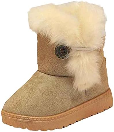 Toddler Baby Boots,Toponly Winter Baby Girls Child Rubber Suede Fabric Snow Boots Warm Shoes12-36M (Fashion Khaki, 24-28M)