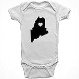 Stickerslug White Maine State Love Baby Onesie