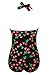 Cocoship 50s Retro Black Vintage Flattering Cherry Print One Piece Swimsuit Bathing suit 2XL(FBA)