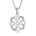 JUFU 925 Sterling Silver Good Luck Polished Celtic Knot Cross Pendant Necklace For Womens