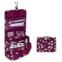Wendingstan Hanging Toiletry Bag-Travel Organizer Cosmetic Make up Bag case for Women Men Kit with Hanging Hook for vacation （wine red）