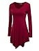 Made By Johnny MBJ WT737 Womens Long Sleeve Handkerchief Tunic XL Wine