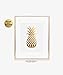 DIGIBUDDHA Pineapple Gold Foil Art Print Poster Tropical Chic Metallic Poster Modern Wall Art Gold Decor 8 inches x 10 inches B18