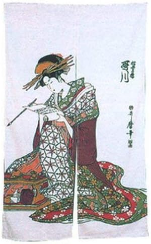 Amazon Spxubz和風戸口カーテン東京芸者イラストのれんロングドアカーテンタペストリー室内仕切り のれん オンライン通販