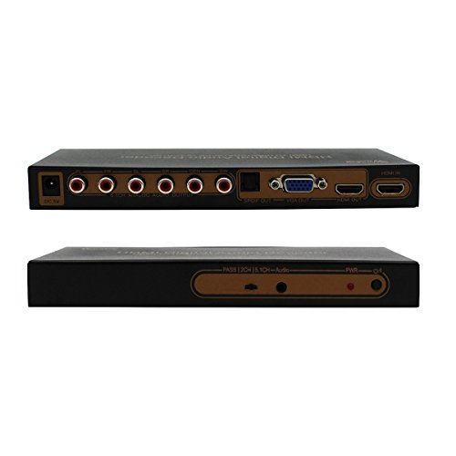 HDMI to HDMI+VGA+SPDIF Digital Optical Audio Decoder Extractor Splitter Analog 5.1CH+RCA Multi
