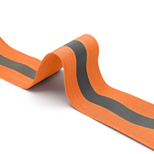 High Visibility Reflective Tape Strip, Fabric Florescent Reflective Safety Tape Sew-on Warning Safety Trim (Orange, 0.98in0.39in)