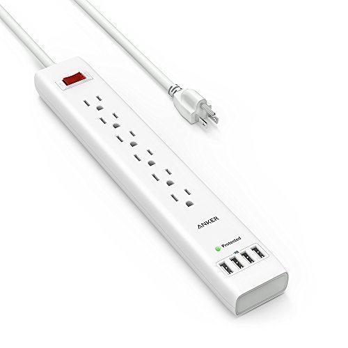Anker 6 outlet, 4 usb port powerstrip/surge protector powerport s…