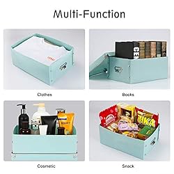 SEEKIND Foldable Storage Box with Lids and Handles