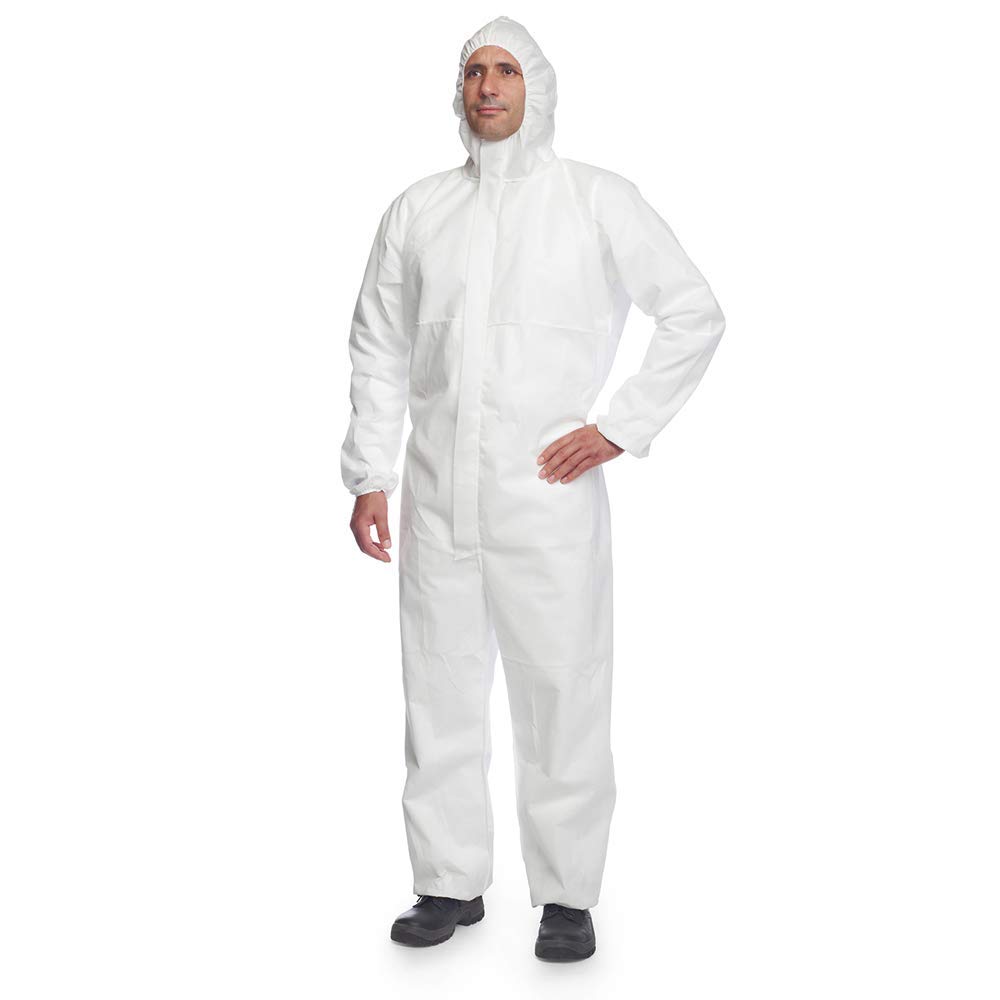DuPont ProShield 20 Protective Suit with Hood Category III Type 5 and 6 Size XL White