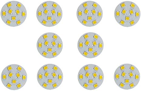 CBConcept 10-Pack, Back-Pin LED G4, 180 Lumens, 1 Watt (10W Equal), Pure White 6000K, 180° Beam Angle, Dimmable, Low Volt AC/DC 12 Volt, JC G4 Bi-Pin Base LED Disc Halogen Replacement Bulb