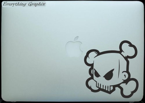 Funny Skull Laptop Notebook Skin Sticker Cover Art Decal Hp Dell Lenovo Asus Compaq Asus Acer Mac Computers M3 Black