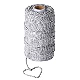 Stillness Crafts Macrame Cord 3mm Grey - Best for Macrame Plant Hangers Macrame Wall Hanging Macrame Supplies Cotton Yarn Macrame Rope