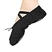 WELOVE Women's Canvas Ballet Shoes/Ballet Slipper/Dance Shoe/Yoga Shoes Split Sole Flats (Black, Numeric_8_Point_5)