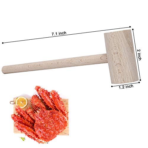 16Pcs Wooden Crab or Lobster Mallets, Nature Hardwood