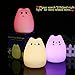 Baby Night Light, Elfeland Remote Control Cute LED Kitty Light Portable Cartoon Silicone Cat Lamp 12+1 Colors / 6 Lighting Modes / Brightness Adjustment / Timing Off for Baby Kids Bedside Nursery