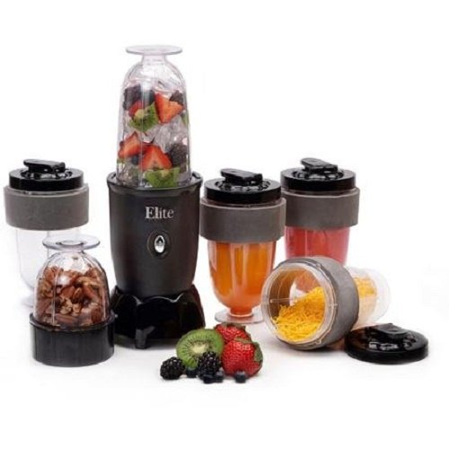 Click Here to See More Images Elite Cuisine 17-Piece Personal Drink Blender with (4) 16-oz Travel-Cups