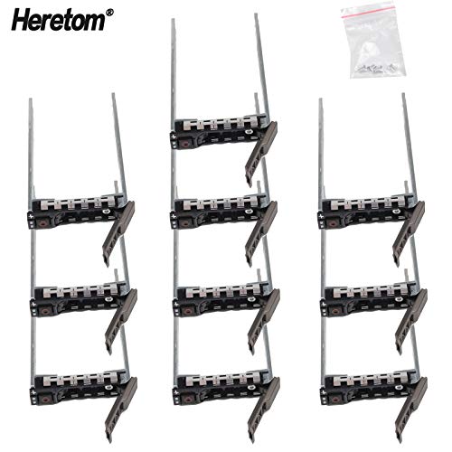 Heretom 10-PACK 0G176J G176J 2.5" Hard Drive Caddy For DELL PowerEdge T440 T640 R430 T430 R630 T630 R730xd R830 R930 T620 R720 R820 SATA SAS Tray with Screws