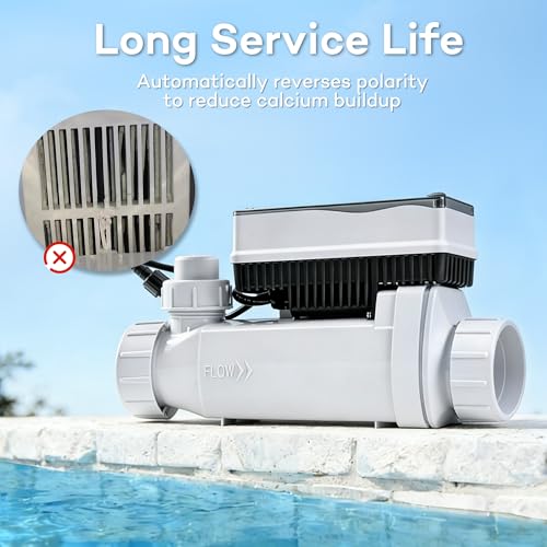 Salt Cell for Pool - Fits for Pentair Salt Cell, Upgraded Flow Switch with Temp/Salinity Sensor, Replacement Salt Cell Chlorine Generator, up to 40,000 Gal Pool
