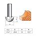 uxcell 1-inch Cutting Dia 1/2-inch Steel Shank 2-Flute Carbide Tipped Cove Core Box Router Bits