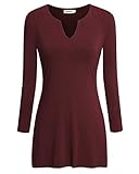 Bepei Women V Neck Long Sleeve Knit Tops Business Casual Wear Blouses Shirts