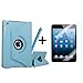 Apple iPad Air 2 Case, CINEYO(TM) 360 Degree Rotating Stand Case Cover with Auto Sleep / Wake Feature for iPad Air 2 / iPad 6 (6th Generation) (Light Blue)
