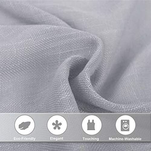 image for NICETOWN Bedroom Linen Look Curtains, Rod Pocket & Back Tab Semi-Trans