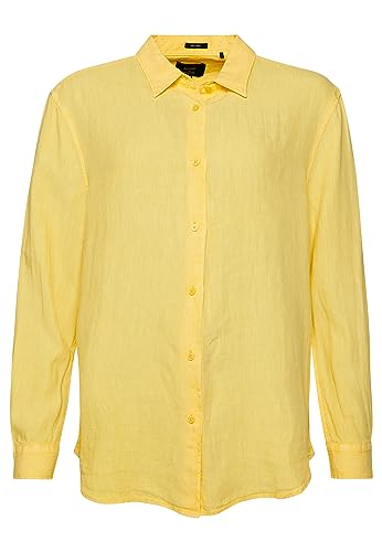 Superdry Damen Lässiges Hemd aus Leinen im Boyfriend-Stil Mimosenorange 38