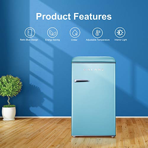 Galanz GLR35BEER Retro Compact Refrigerator, Single Door Fridge