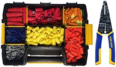 520 Piece Electrical Wire Connector Assortment Set with STANLEY STST14021 Sort Master Light Storage Case and IRWIN Tools VISE-GRIP Multi Tool Stripper, Cutter and Crimper, 8-Inch (2078309)