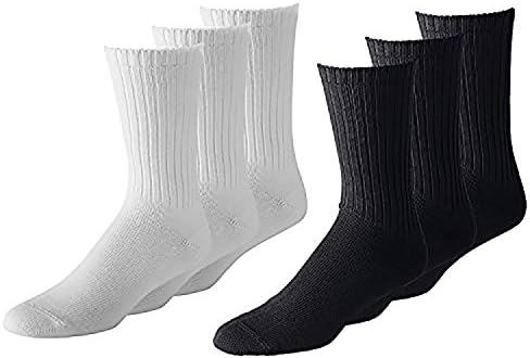 Men's Classic Crew Socks Shoe Size 6 to 12 in Black and White - Bulk Wholesale Packs (72 Pairs, Black &amp; White)