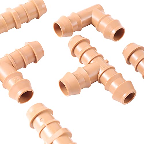 FOGWOWO 1/2 inch Drip Irrigation kit(17mm.600 ID), 28 pcs1/2 inch tubing connectors, Including 8