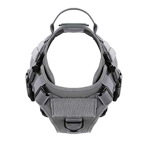 ICEFANG Tactical Dog Harness ,Large Size, 2X Metal Buckle,Working Dog