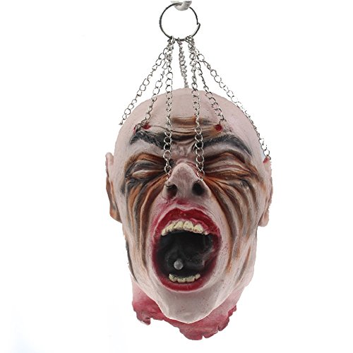LETSQK Scary Realistic Cut Off Corpse Head Prop Halloween Accessories Decorations G