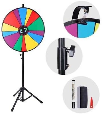 Ruication 24" 14 Slot Tabletop Color Dry Erase Floor Prize Tripod Stand Wheel Fortune Spin Game Party Tradeshow Acrylic Board