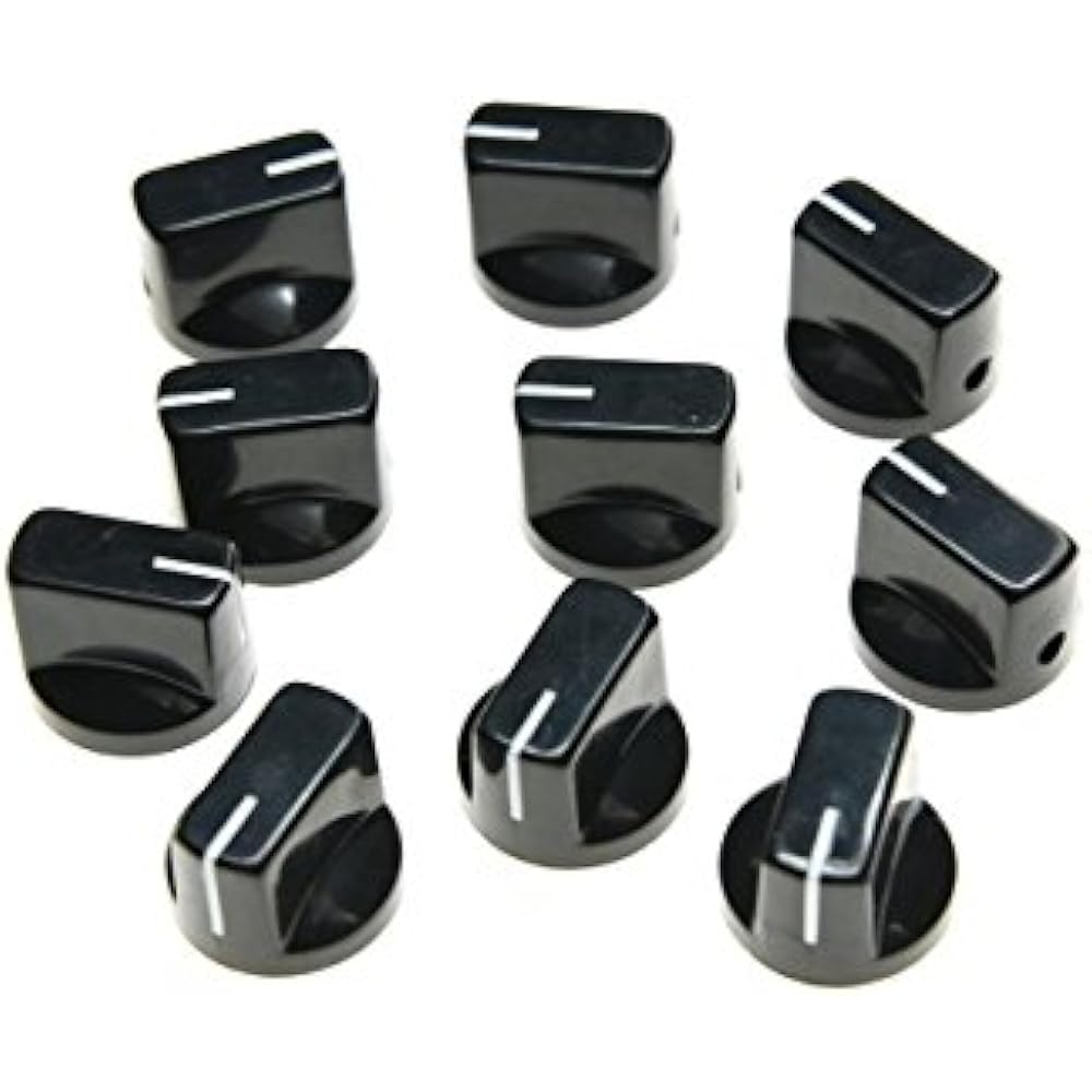 10pcs Guitar AMP Effect Pedal Knobs Pointer With Set Screw Black