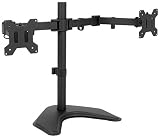 VIVO Full Motion Dual Monitor Free-Standing Desk Stand VESA Mount, Double Joints | Holds 2 Screens up to 32 inches (STAND-V102K)
