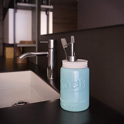 image for Comfify Mason Jar Design Soap Dispenser & Toothbrush Holder - Vanity D