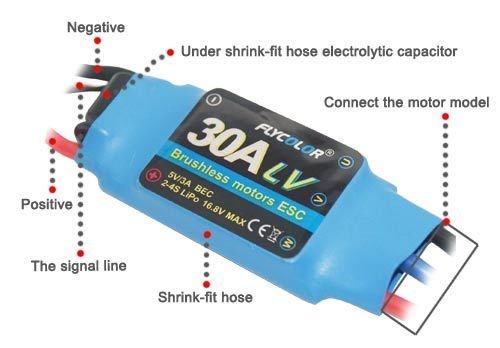 30A RC Brushless Motor Electric Speed Controller ESC 3A UBEC with XT60 & 3.5mm Bullet Plugs