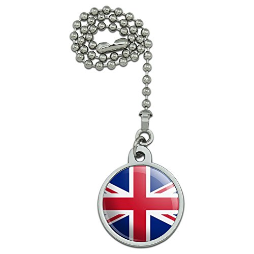United Kingdom Great Britain Union Jack Country Flag Ceiling Fan and Light Pull Chain