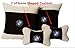 Amooca Seat Head Seat Neck Rest Bone Shaped Cushion For BMW -Set of 2- (cream-coloured+coffee) 11.8