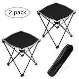 HTEANCO 2pack Aviation Aluminum Small Folding Camping Stool,Portable Camping Fishing Chair,240lbs Capacity Outdoor Slacker Chair for Backpacking,Hiking,BBQ,Picnic,Travel,Beach Chair