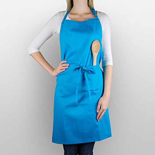 DII Everyday Basic Kitchen Collection, Chef Apron, Neon Blue