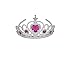 Tiaras With Pink Heart Stones - 12 Adjustable Piece - For Kids, Girls, Women, Costume, Dress Up, Props, Themed Parties, Weddings, Halloween, Valentine's - Kidsco